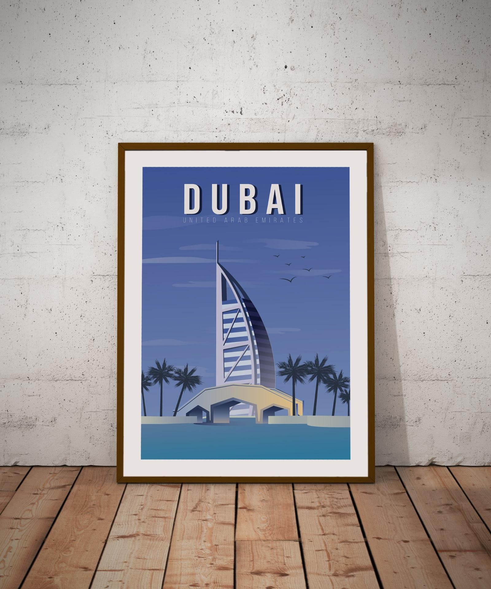 Dubai Travel poster, Uae Burj Al Arab Wall decor Photo art For print Dubai Travel print, Uae Burj Al Arab poster wall decor art For Nature Picture Home Watercolor Living Room Colorful Photo,222