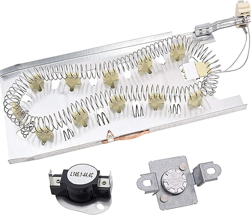 Miniatura 1 de BlueStars BlueStars - Elemento calefactor de secadora 3387747 y 279973 con kit de fusibles de corte térmico para secadora, ajuste exacto para