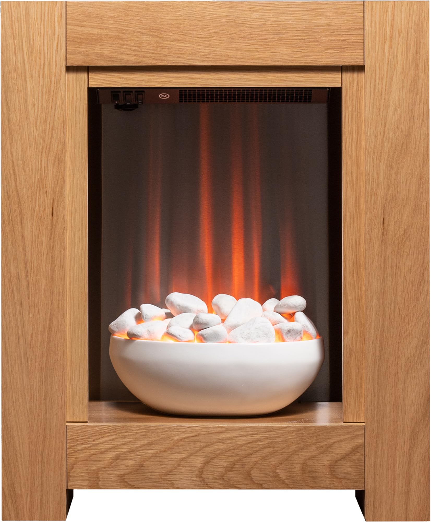 Adam Monet Fireplace Suite - 2kW Electric Fire - 23 Inch - Oak Finish - Brown