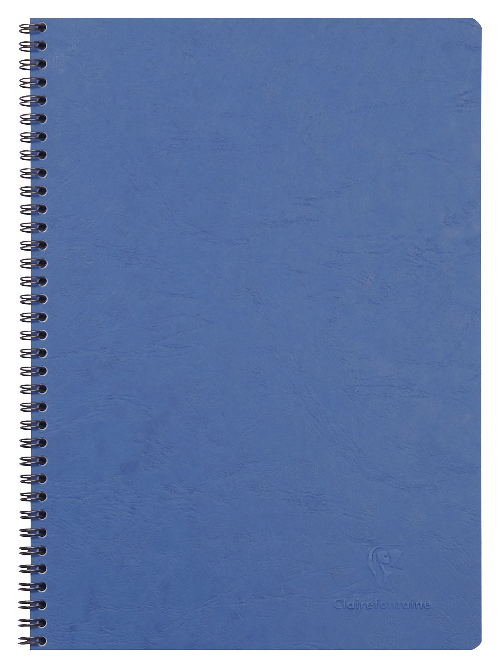 Clairefontaine - Ref 781454C - Age Bag Wirebound Notebook (100 Pages) - A4 Size, Lined Rulings, 90gsm Brushed Vellum Paper, Pocket for Loose Documents - Blue Cover