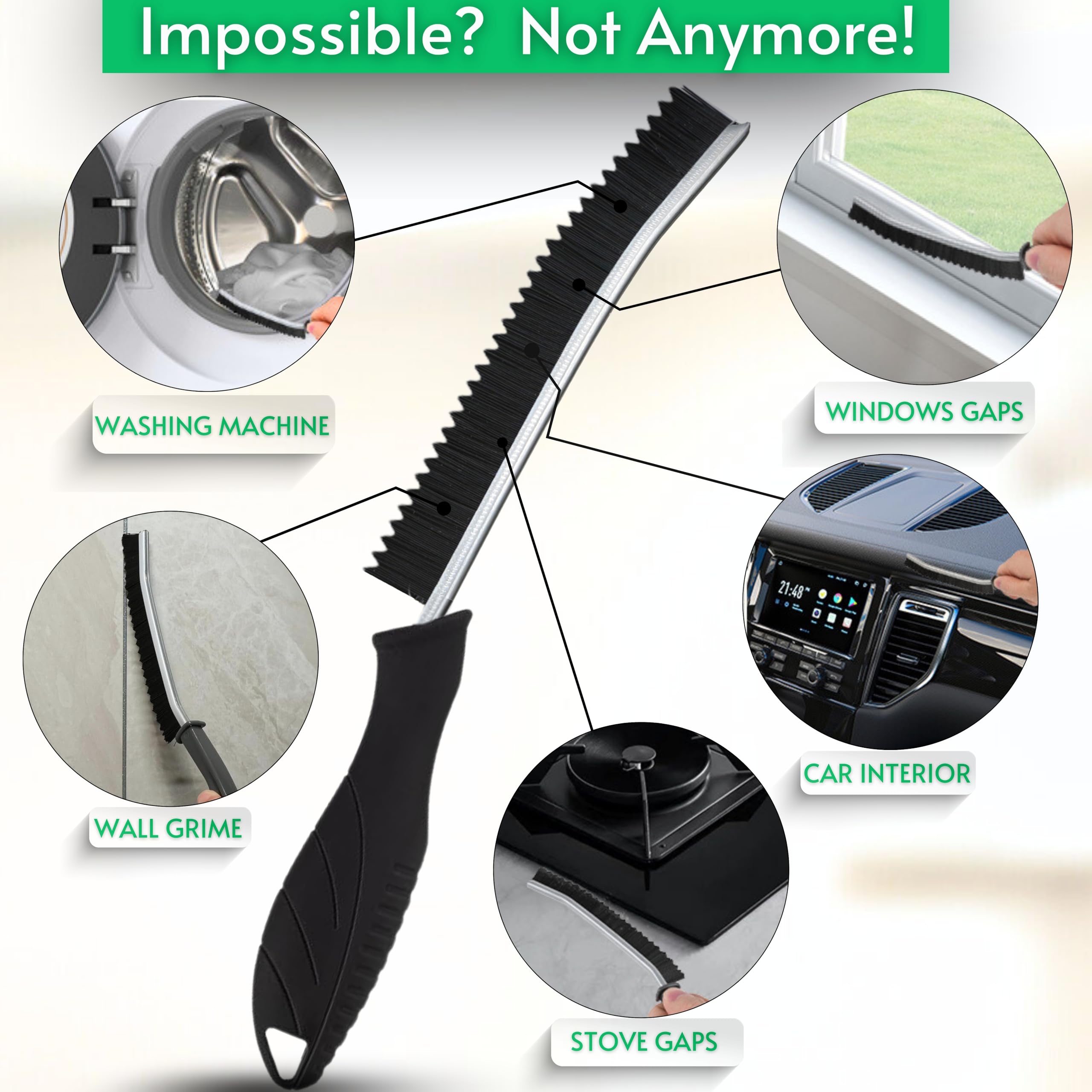 Crevice Cleaning Brush UK 3 Pcs Multifunctional Bathroom Cleaning Brushes For Small Spaces With Long Magic Brush Cleaner Grout Cleaner Brush - Groove Gaps Cleaning Brush - Cleaning Tool