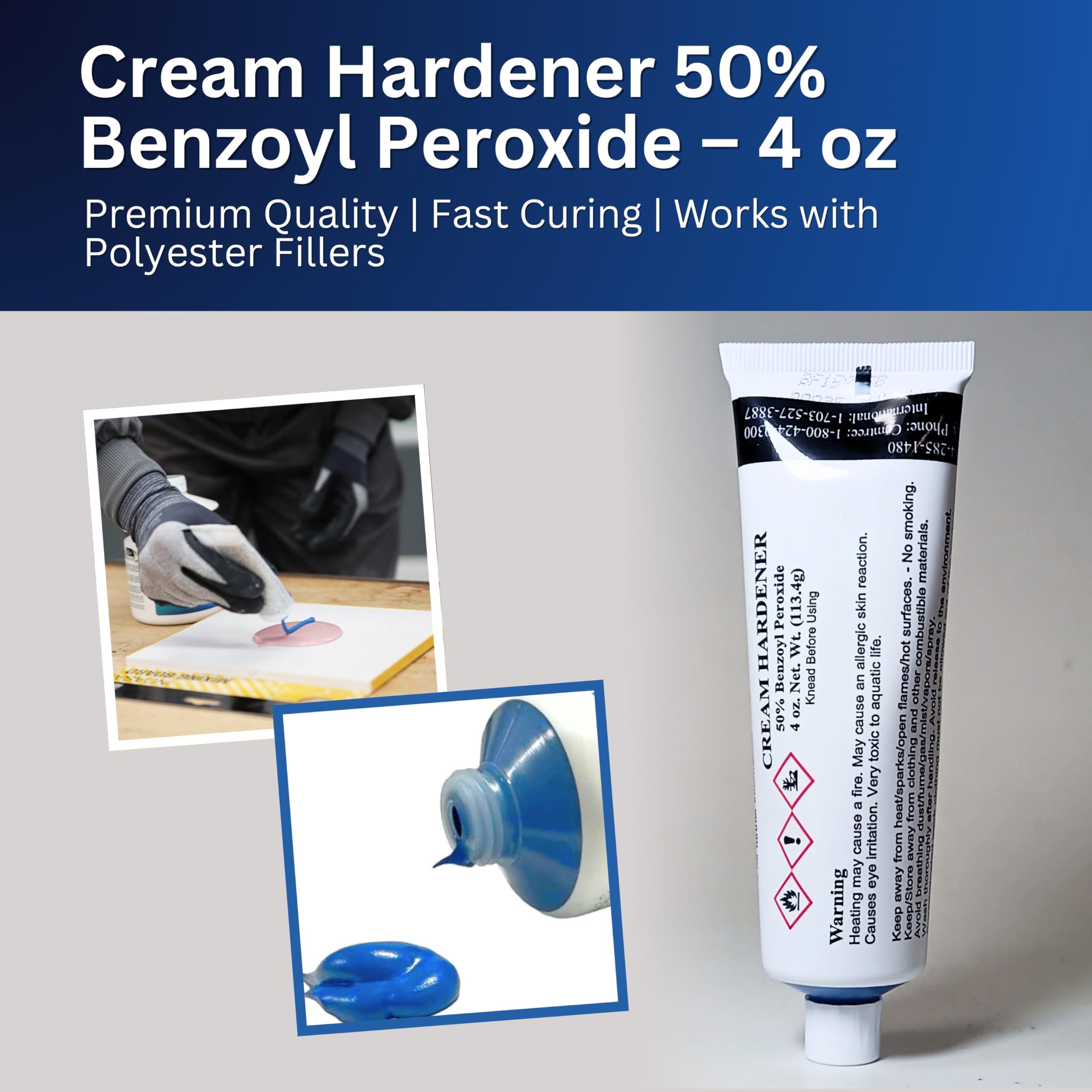 Amazon.com: Blue Cream Hardener 4oz (Ounces) (Bulk Packaging 