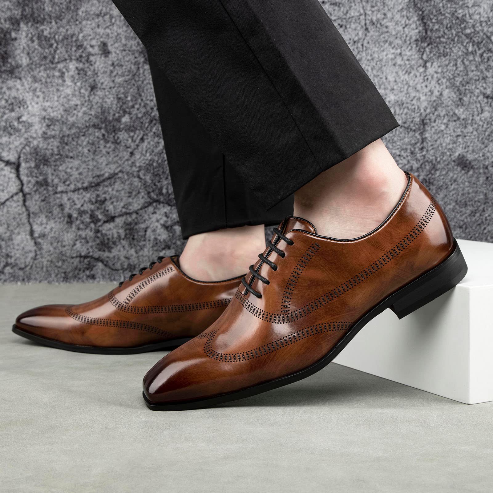 MEIJIANA Oxford Business Lederschuhe für Herren, Schnürschuhe, formelle Schuhe, Oxfords