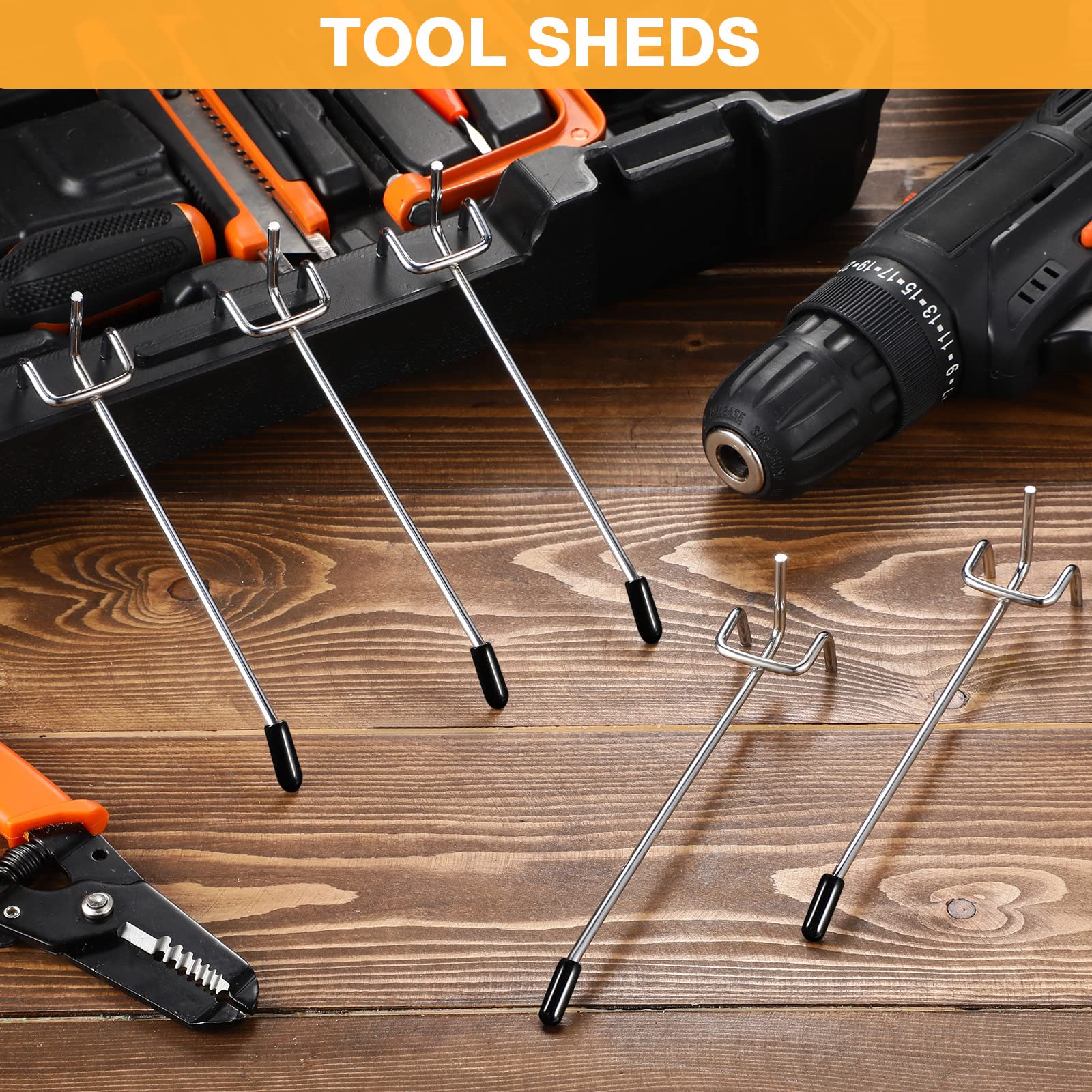 100 Pack Pegboard Hooks Peg Board Tool Utility Hooks With Rubber Tipped