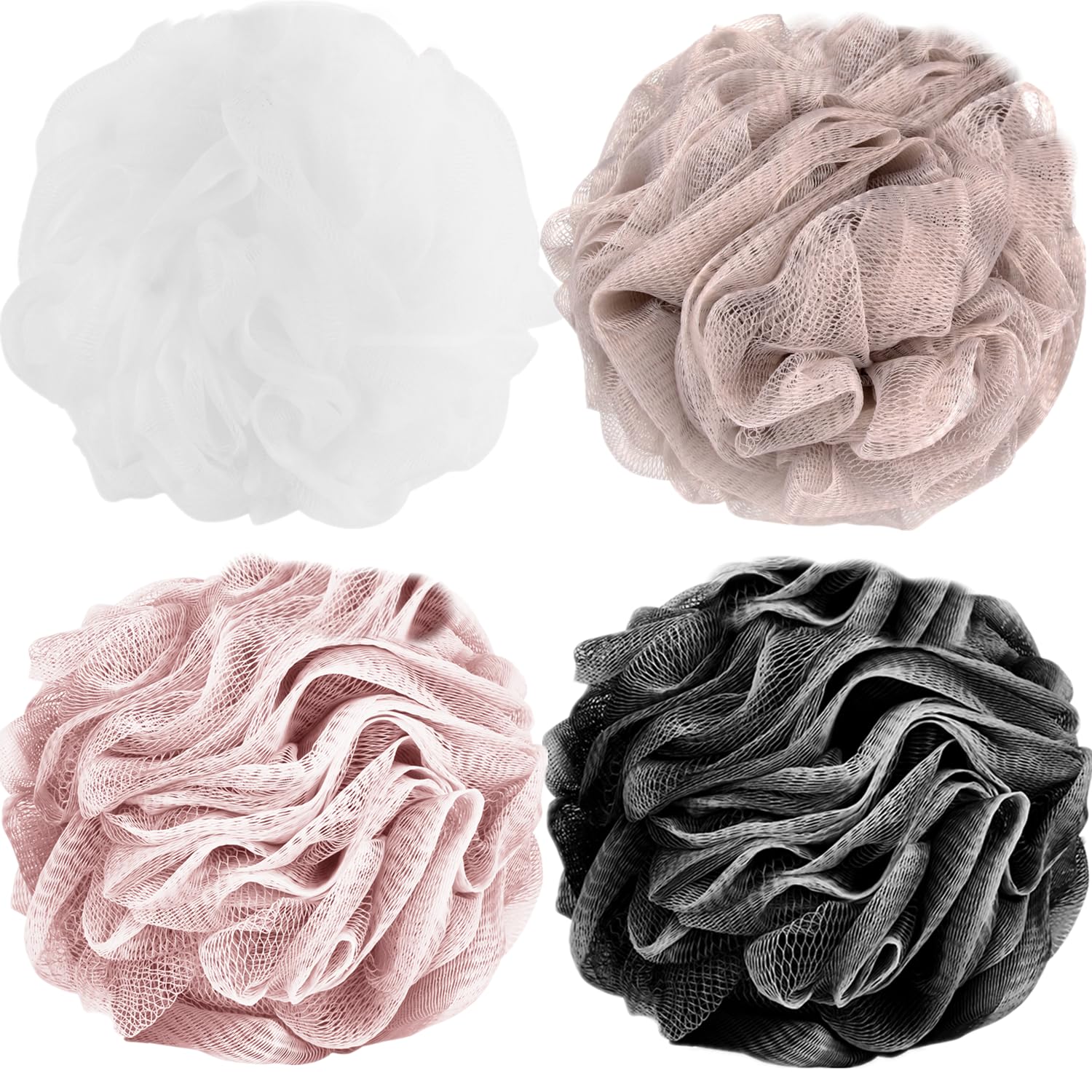 Fu Store Loofah Sponge Shower Loofahs 4 Colors Bath Sponges Body Scrubbers