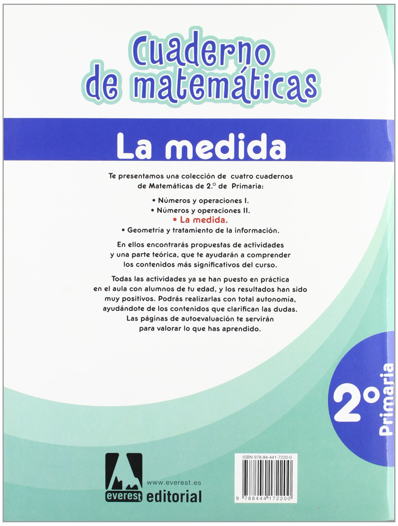 Cuaderno de Matemáticas. 2º Primaria. La medida (Cuadernos de matemáticas primaria) - 9788444172200