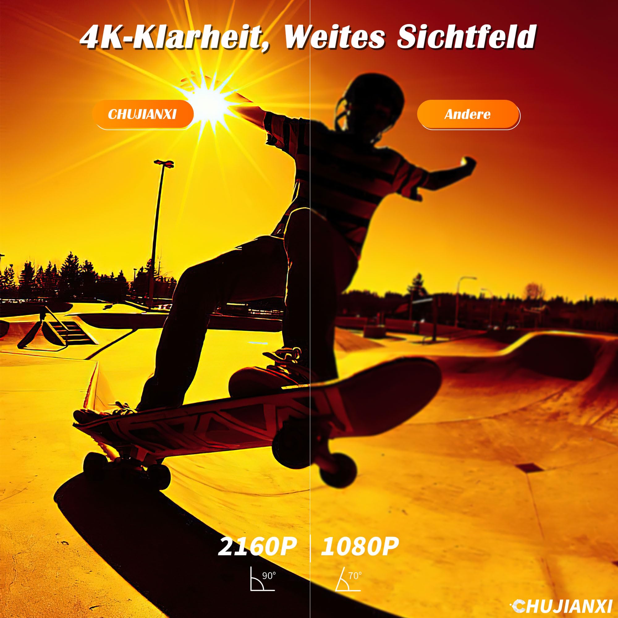 Mini Kamera, Brille Mit Kamera 4k, Aktualisierte Tragbare Videobrille Für Outdoor Und Reisen, Sonnenkamerabrille Mit Uv-Schutz, Unterstützung Nehmen Foto/Video
