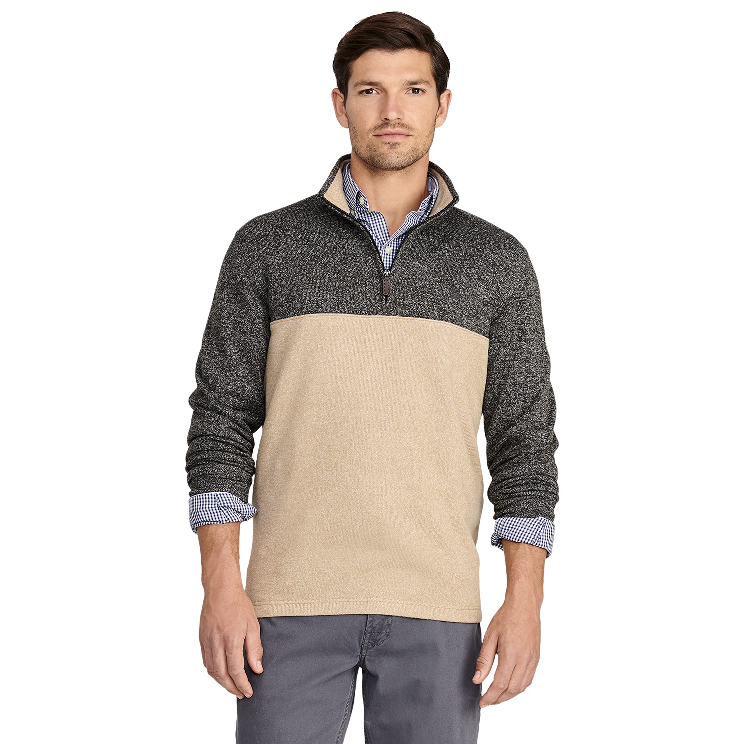 Izod Men's Advantage Performance Quarter Zip Sweater Fleece Solid Pullover Jacket