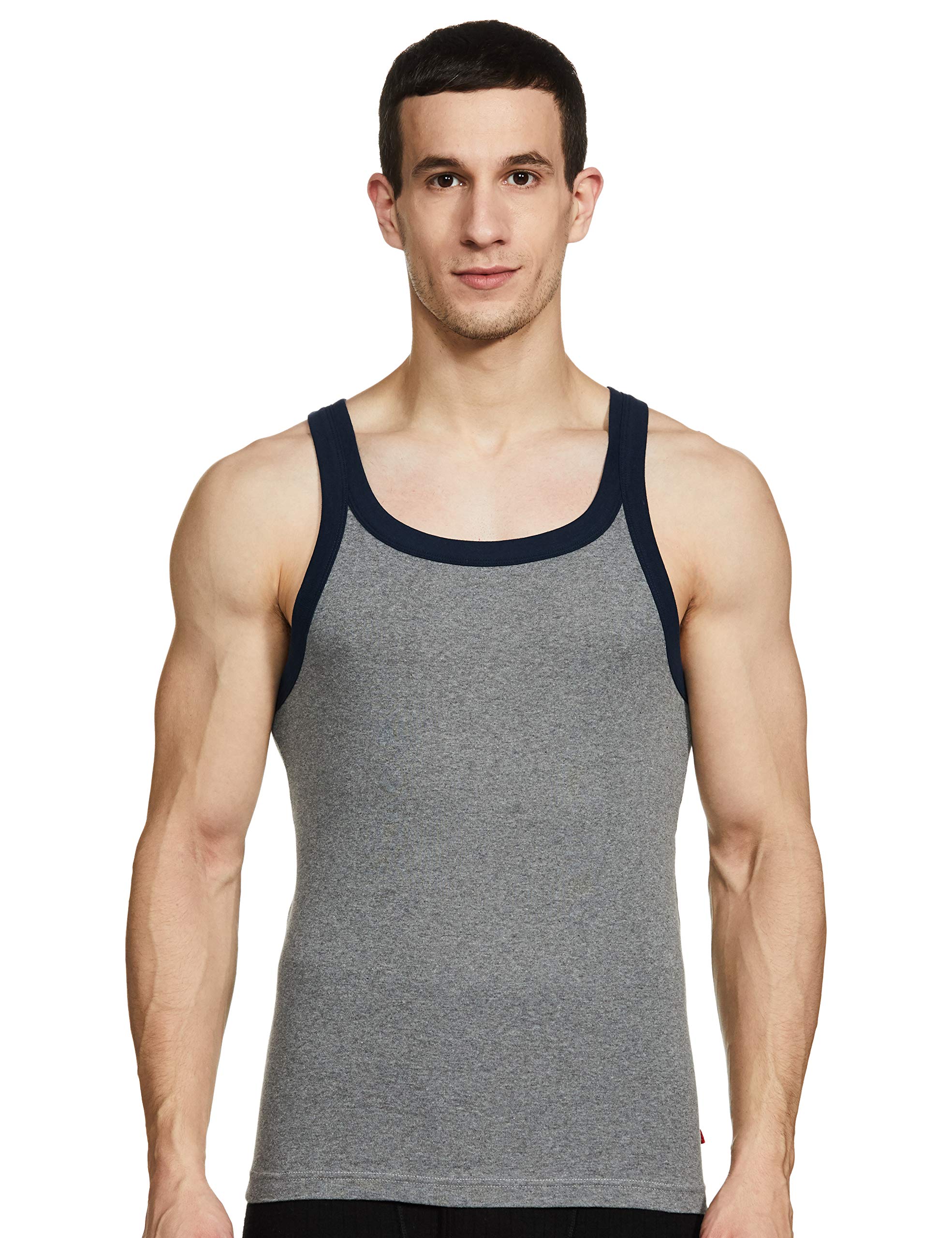 JockeyUS27 Men's Super Combed Cotton Rib Slim Fit Square Neckline Gym Vest