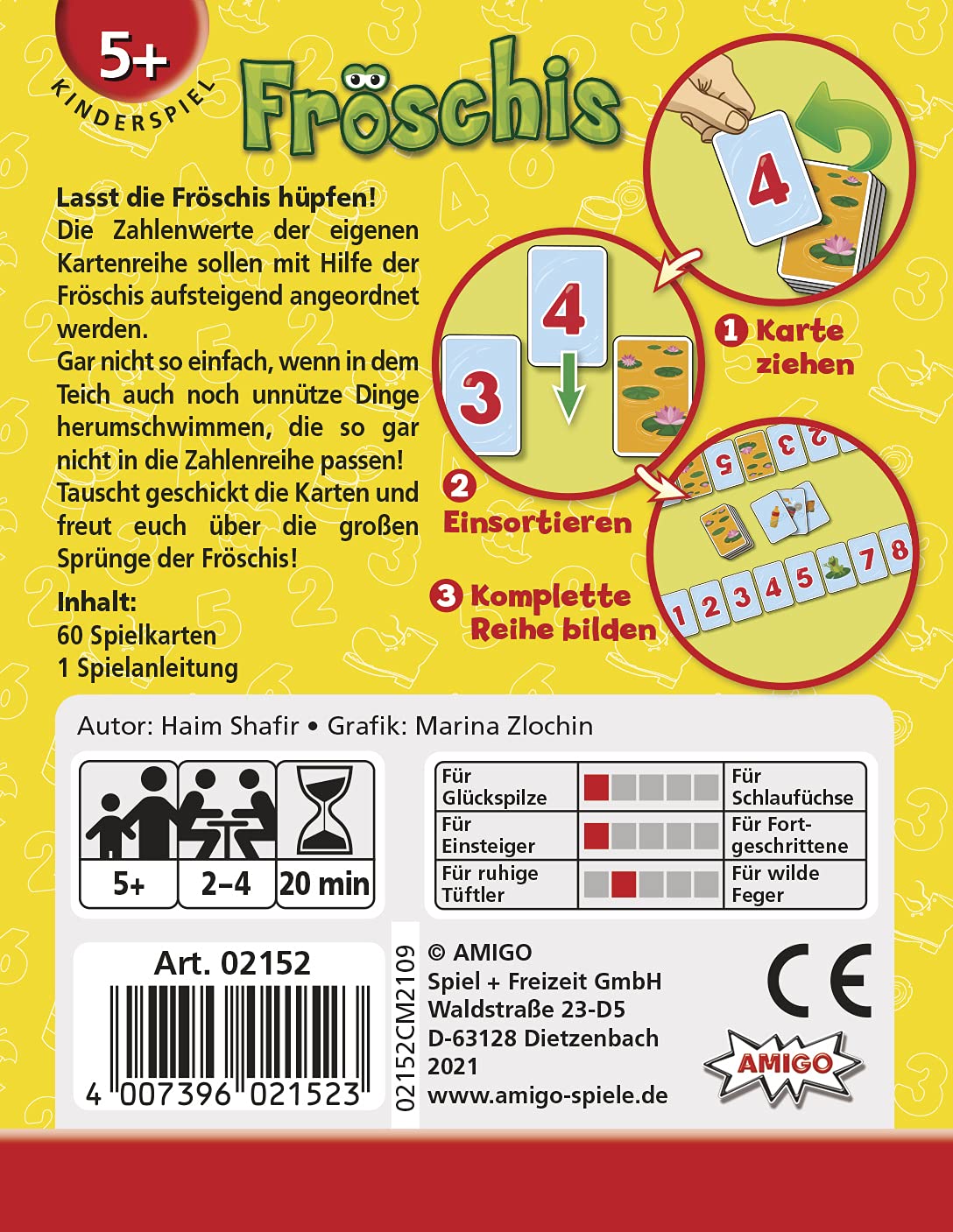 AMIGO 02152 - Froschis, on the recommendation list for children's game of the year 2022, Multicoloured, 9.4 cm x 12.1 cm x 2 cm - Image 3