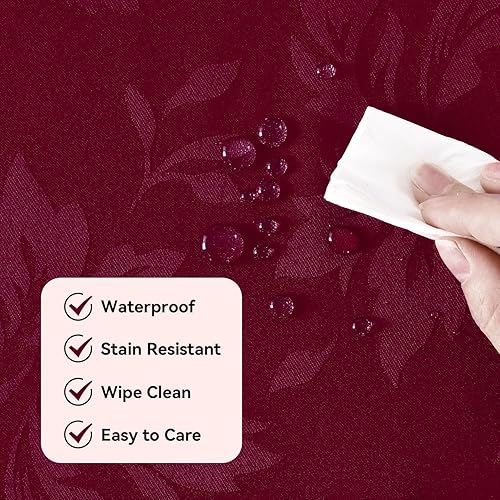 Miniatura 3 de Romanstile Mantel rectangular de jacquard, elegante mantel impermeable con patrón floral de damasco, fundas decorativas de gran peso para cenas,