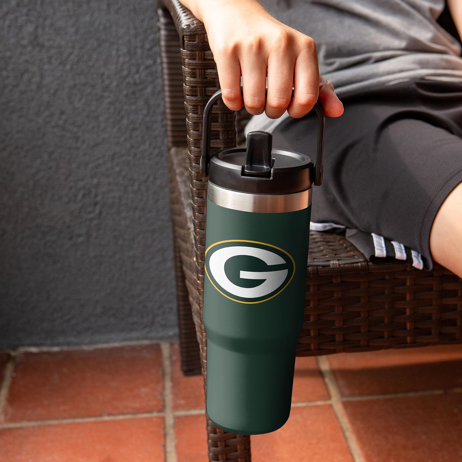 FOCO Unisex NFL Team Logo Insulated Travel Mug 30oz Straw Tumbler