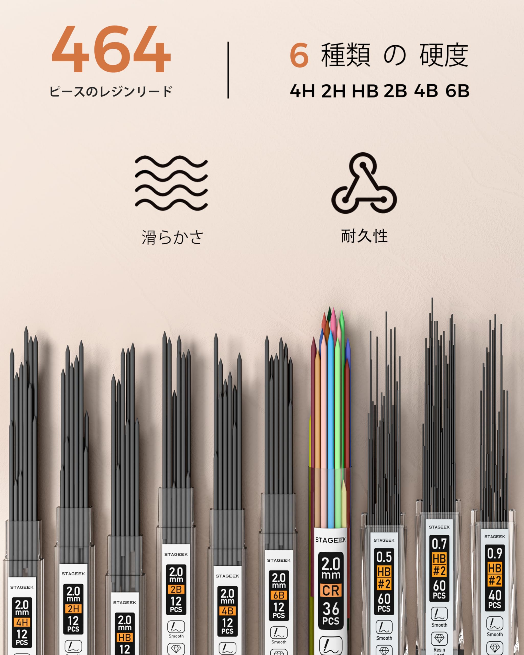 Amazon.co.jp: STAGEEK シャープペンシルセット レザーケース 金属製図