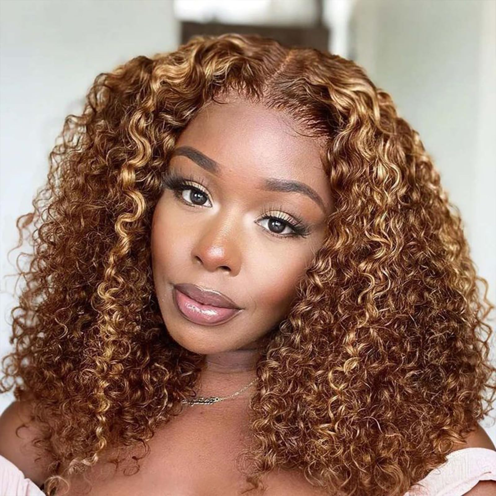 Punmasa 18 Inch Bob Wig Human Hair 13x6 Frontal Lace Wig 200% Density Highlight Ombre Lace Front Wigs Human Hair Pre Plucked Bob Wigs for Women 4/27