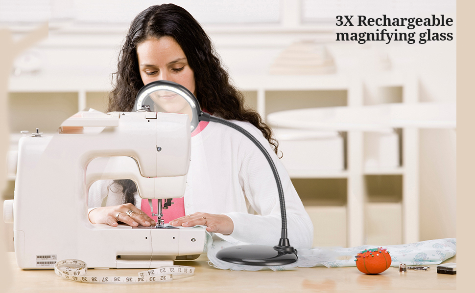 Lampada Lente Ingrandimento 5X Raweao - Luce LED Regolabile, Porte USB E Type-C, Per Lettura E Hobby - Foto 10