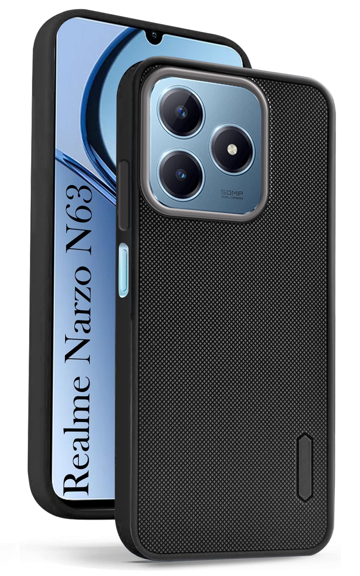 Jkobi Back Cover Case for Realme Narzo N63 (Textured Grip Design | Camera Protection | Slim and Light Weight | Soft Touch and Feel | Black) (B0D8SQ8QR1) Amazon Price History, Amazon Price Tracker