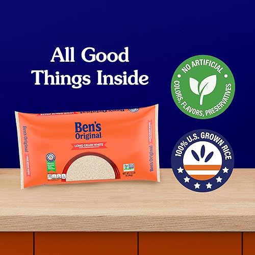 Miniatura 6 de BENS ORIGINAL Arroz blanco de grano largo enriquecido arroz parboilado bolsa de 10 libras