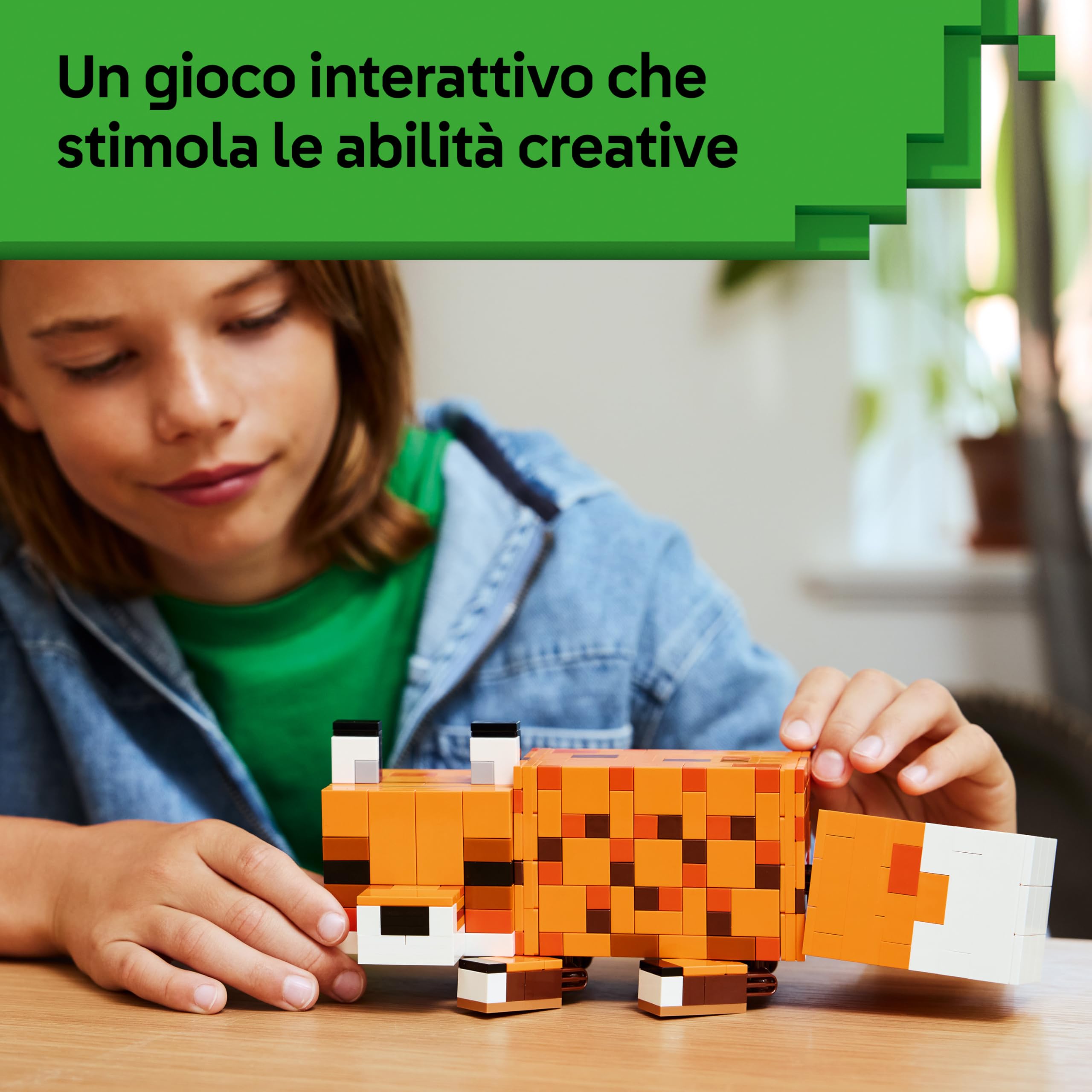 LEGO Minecraft La Volpe Giocattolo - Puzzle Animale 3D con Accessori - Decorazione per la Gaming Room o per la Camera da Letto - Idea Regalo di Compleanno per Bambini, Bambine e Fan da 10 Anni - 21588