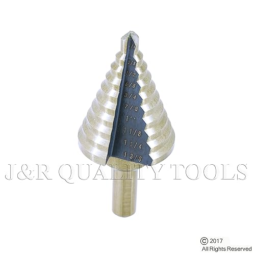 Miniatura 5 de Broca escalonada de titanio, acero de alta velocidad de 14" a 1-38" en total de 10 tamaños