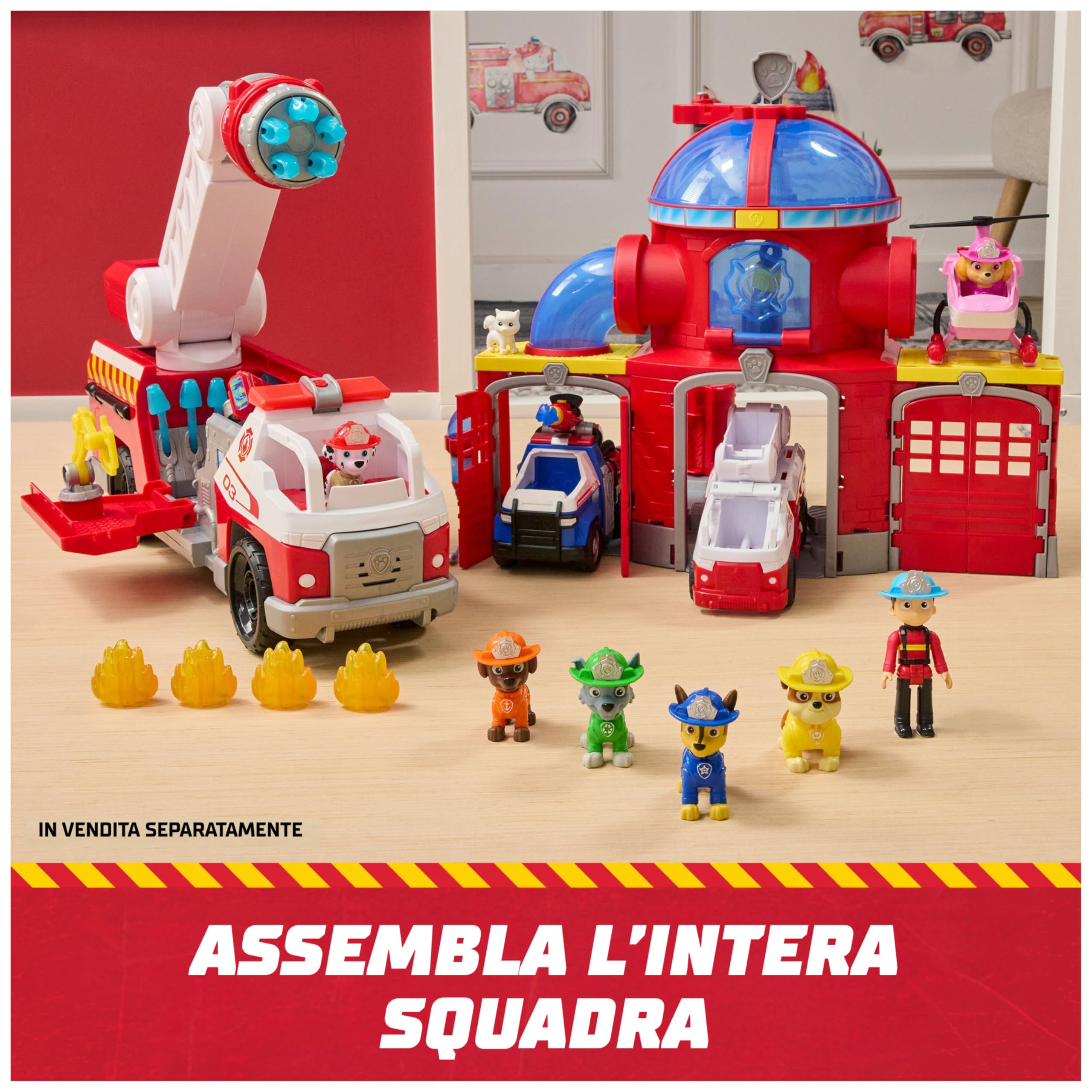 Paw Patrol Camion dei Pompieri Marshall Lanciatore Rapido Luci Suoni Giocattoli 3+ Anni