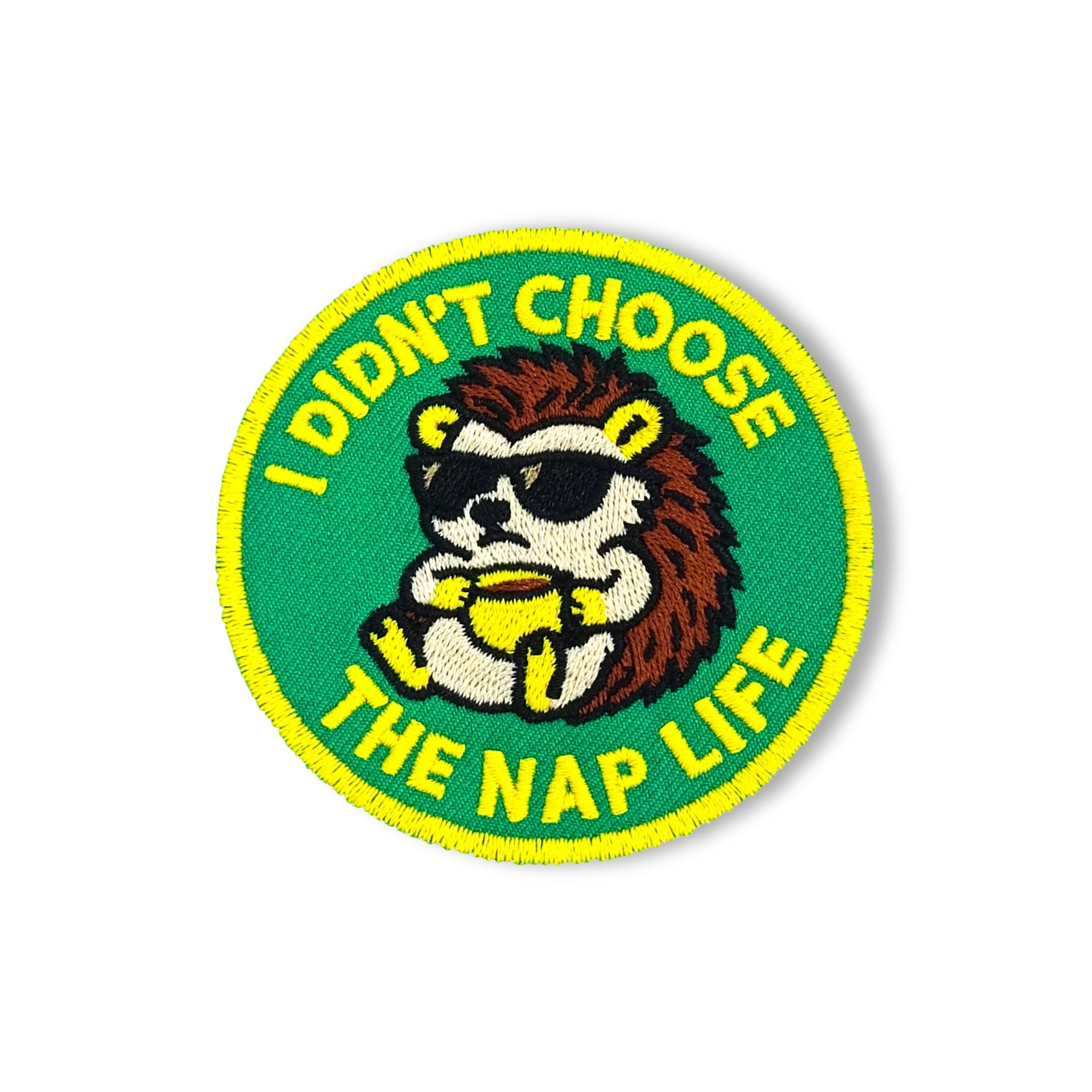 Funny Hook and Loop Embroidered Patch – I Didn’t Choose The Nap Life Hedgehog Morale Patch – Cute Lazy Mood Applique for Backpacks & Vests