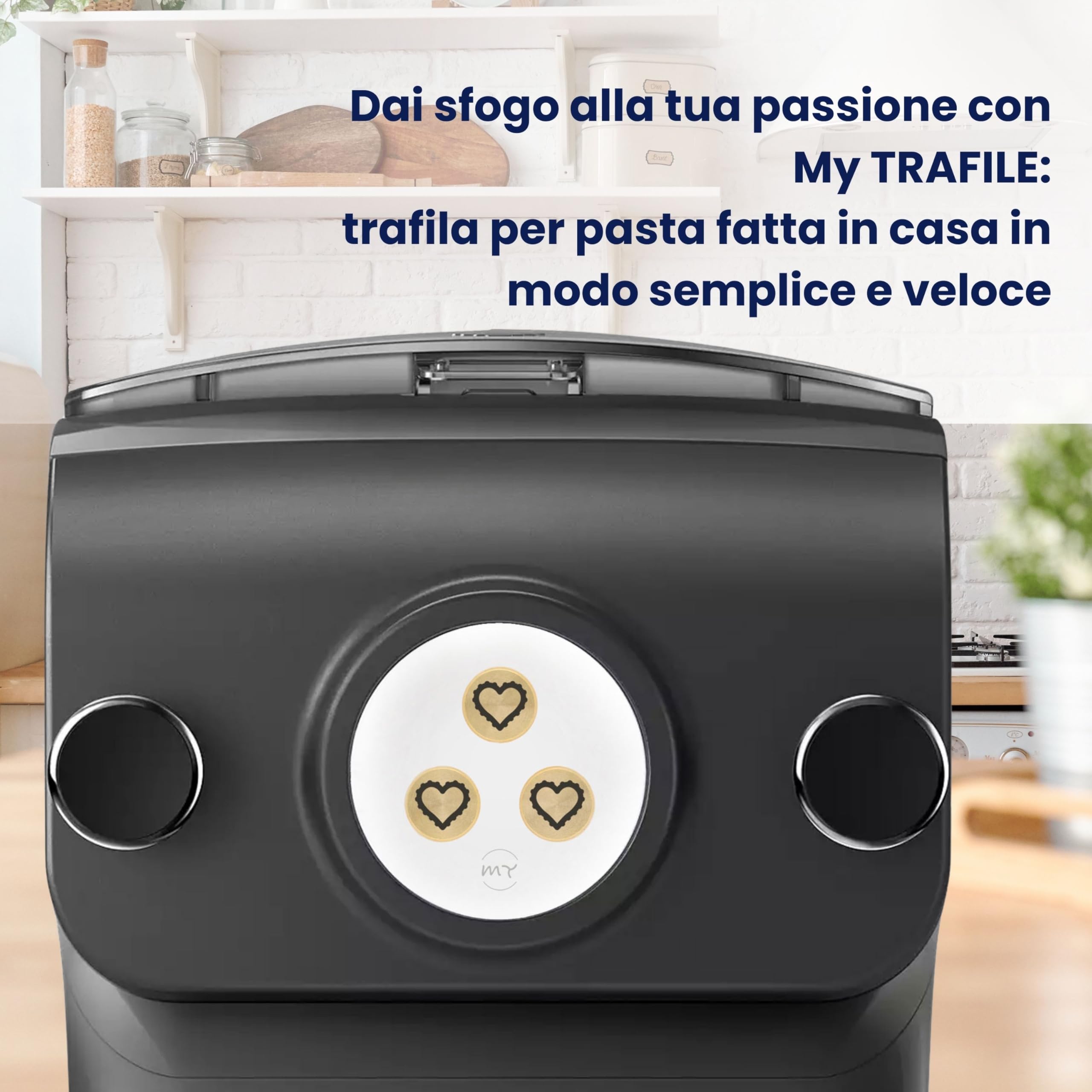 My Trafile - Trafila Linea Pro N°462 Maccherone a cuore in POM con inserti professionali compatibile con Philips Pasta Maker Avance/7000 series