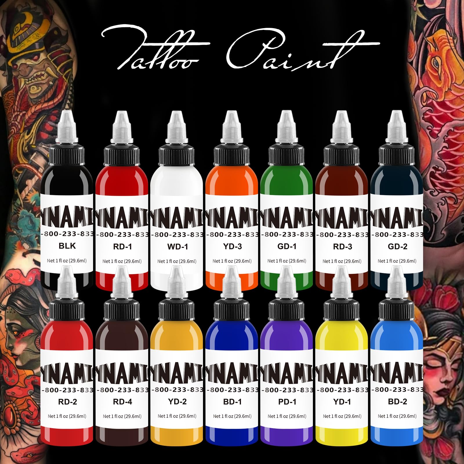 Tintas de tatuaje clásicas, tinta de tatuaje de 14 colores, tinta de tatuaje de colores (30 ml)