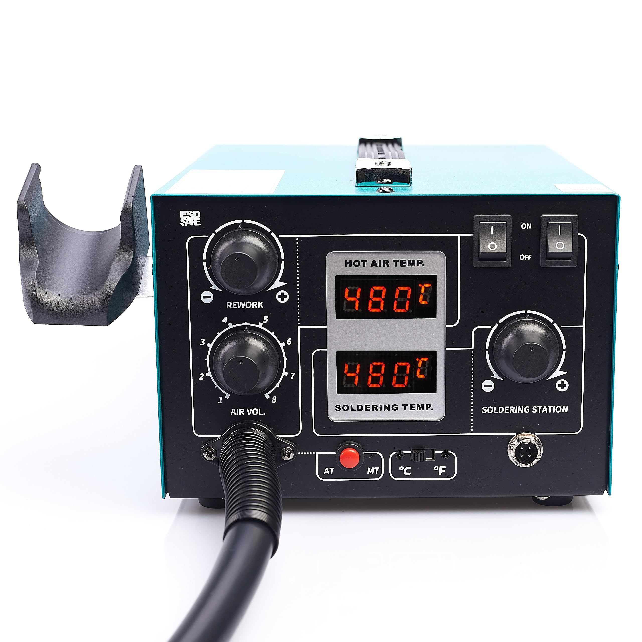 Stacja Lutownicza 2w1 Hot Air Techrebal 706 II Lutownica Grotowa Kolbowa Precyzyjna Mocna Na Groty T12