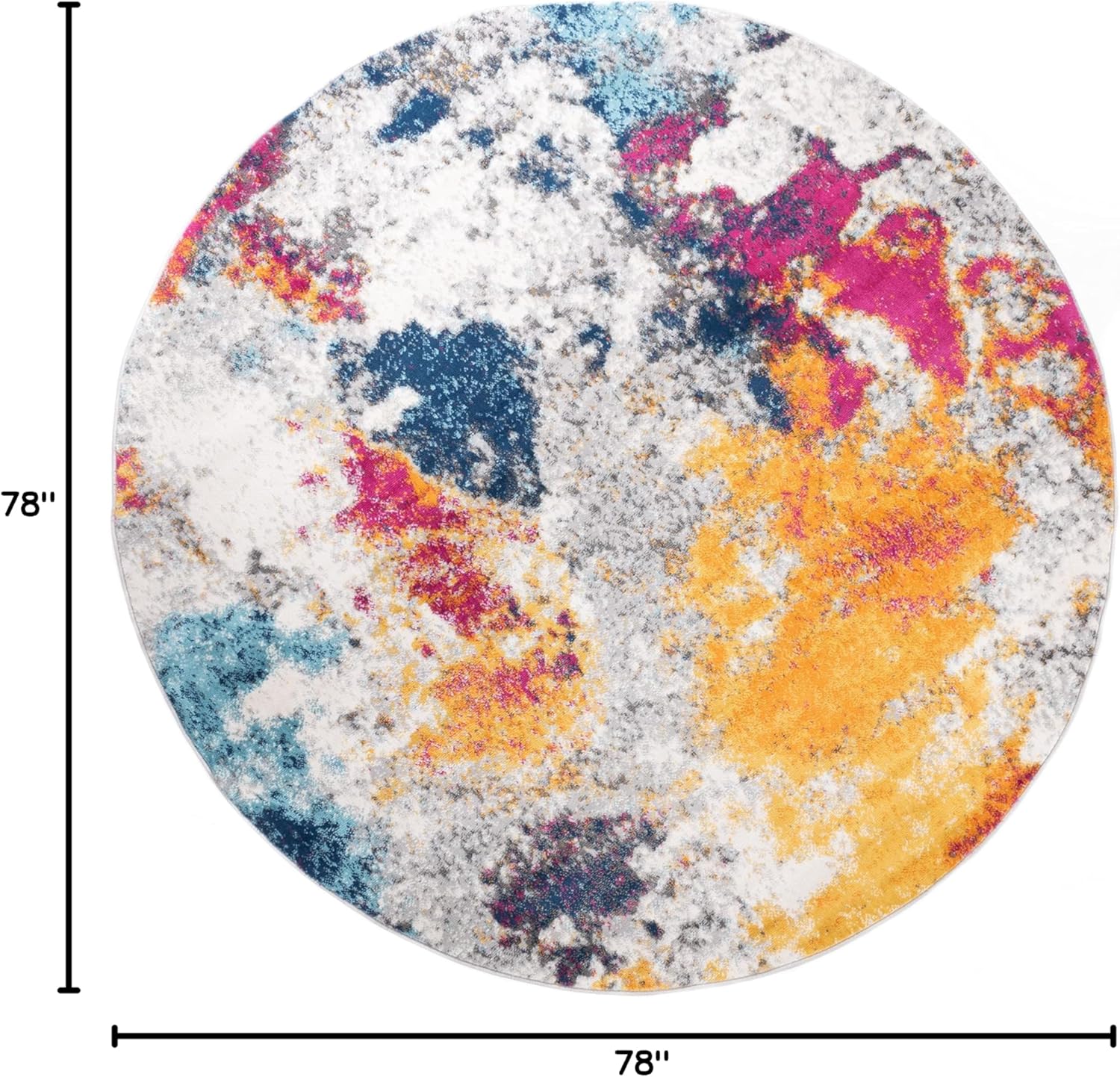 Rugshop Sky Collection Modern Abstract Round Rug 6'6" (6' 6" Diameter) Multi