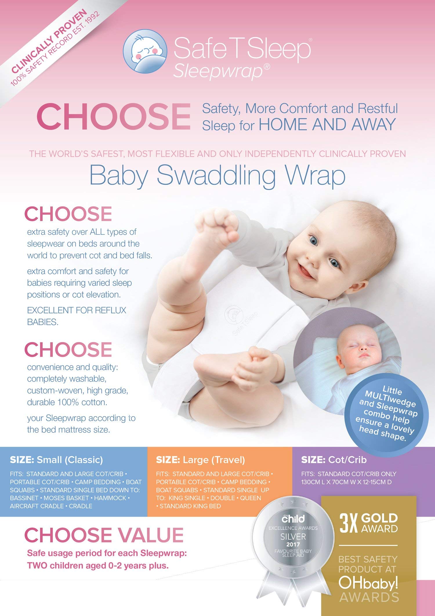 Safe T Sleep Ropa de Cama de Seguridad para Bebés Arrullo Clásico