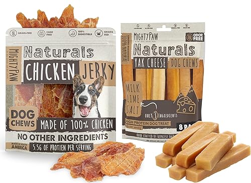 Mighty Paw Naturals Chicken Yak Cheese Dog Chews 8 Pack