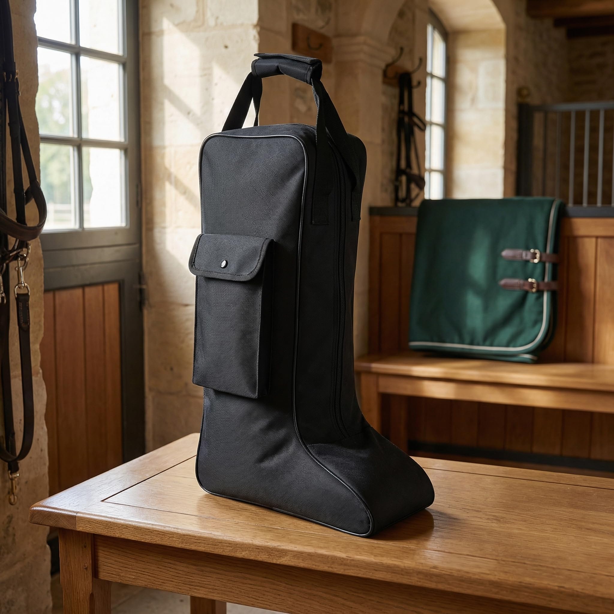 Hohe Stiefeltasche Aus Oxford Gewebe, Stiefeltasche Reitstiefel, Reitstiefeltasche, Multifunktionale Seitentasche, Abnehmbarem Aufbewahrungstasche Für Reitstiefe