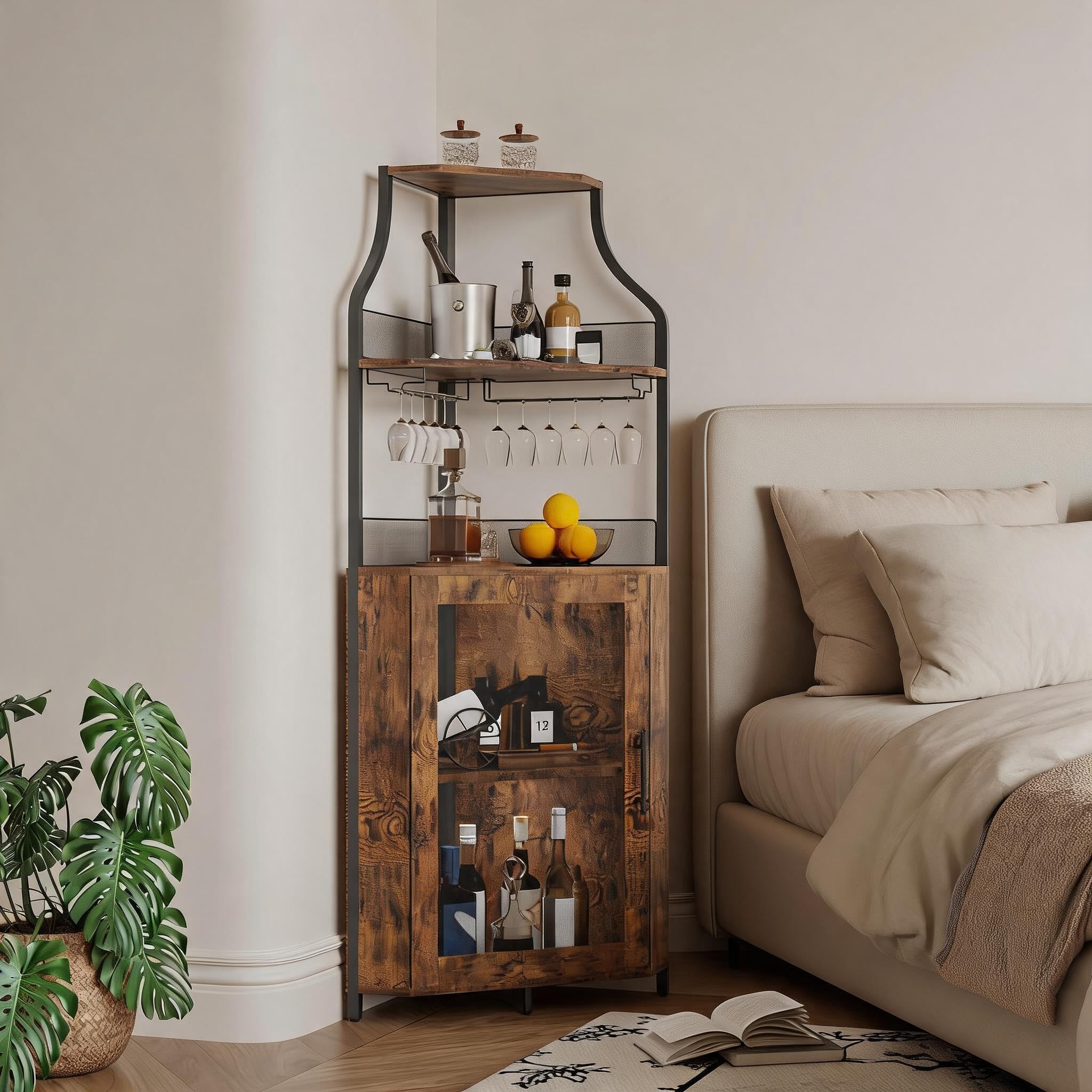 Meuble bar d'angle Zstar pour optimiser les petits espaces du salon