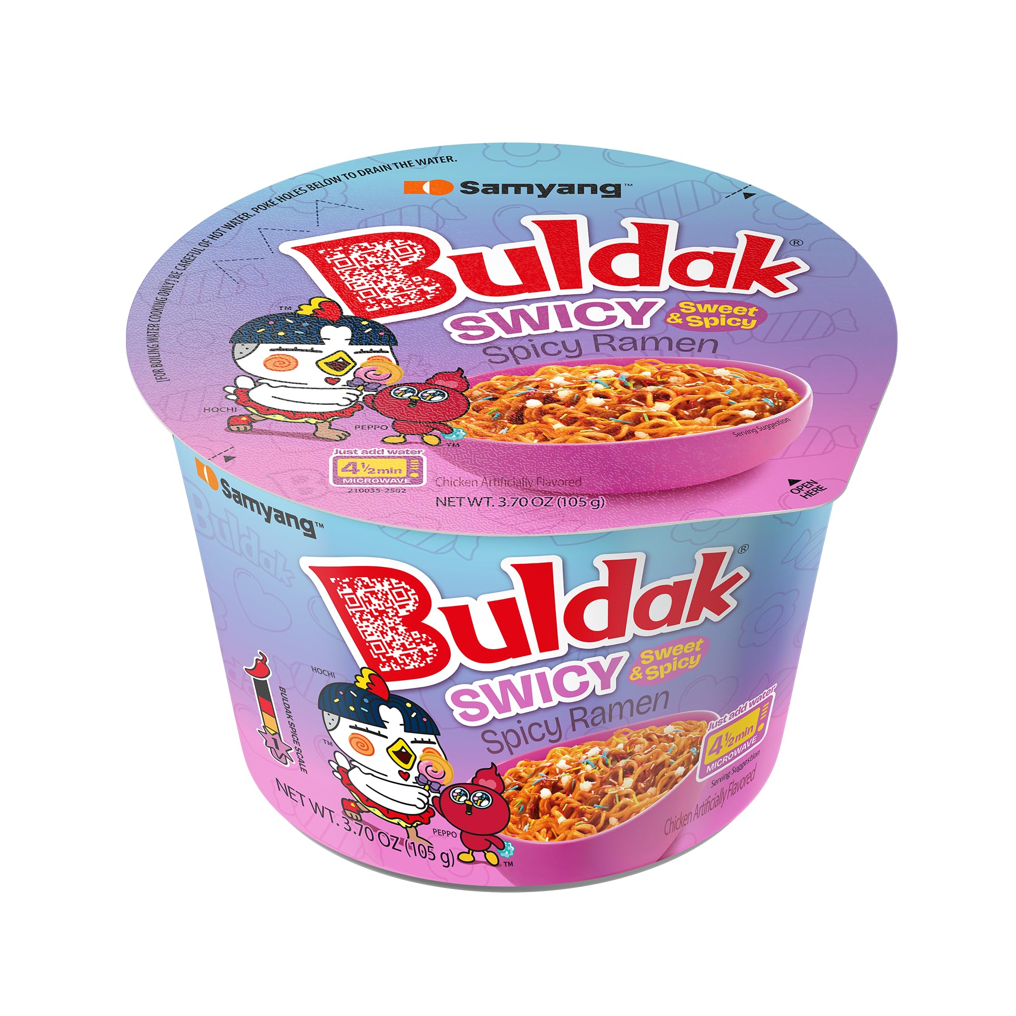 Amazon.com: Samyang Buldak Swicy Korean Instant Ramen Big Bowl, Mild Sweet  & Spicy Chicken Flavor with Crunchy Star Sugar Sprinkles 3.7oz (Pack of 6)  : Grocery & Gourmet Food