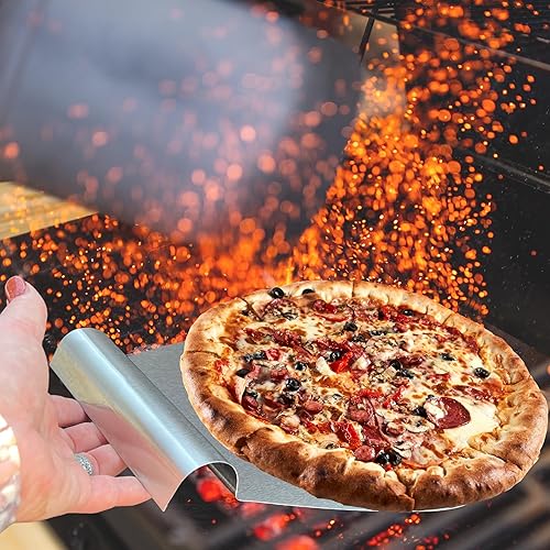 Miniatura 3 de Pela de acero inoxidable, raspador multiusos de metal, paleta, cortador y espátula, herramienta giratoria, para pizza casera, pan, pasteles, horno