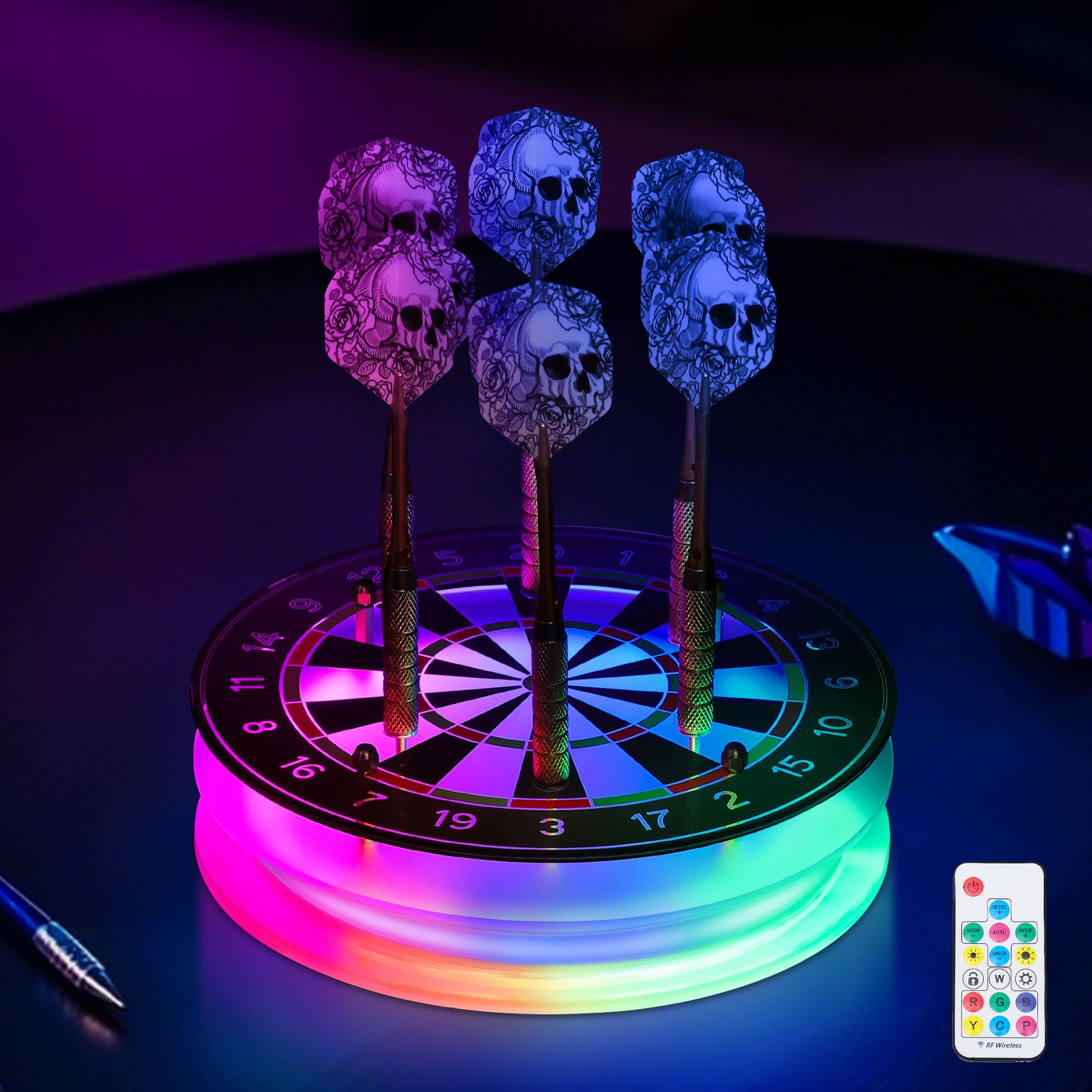 CoolGift Mart leuchtender Dartboard-Ständer, LED-Dartboard-Ständer, fasst 6 Darts, Weihnachtsdesign, Männer und Dart-Liebhaber
