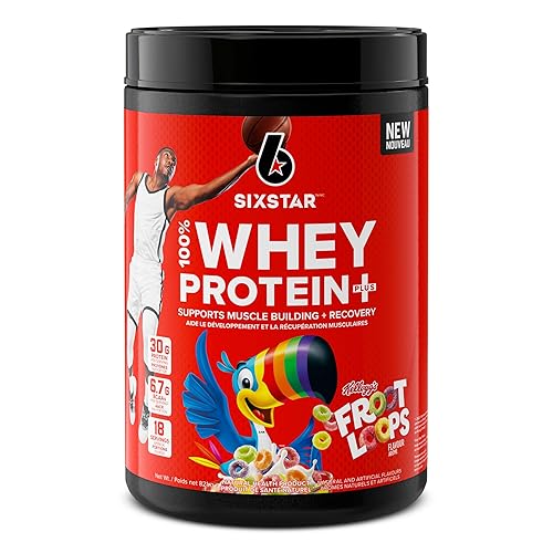 Six Star Whey Protein Powder Plus - Ultimate Muscle Building & Recovery Formula with Whey Protein & BCAAs - 30g Protein & Immune Support Matrix - Kellogg’s Froot Loops Flavour, 1.8 lb (Pack of 1)