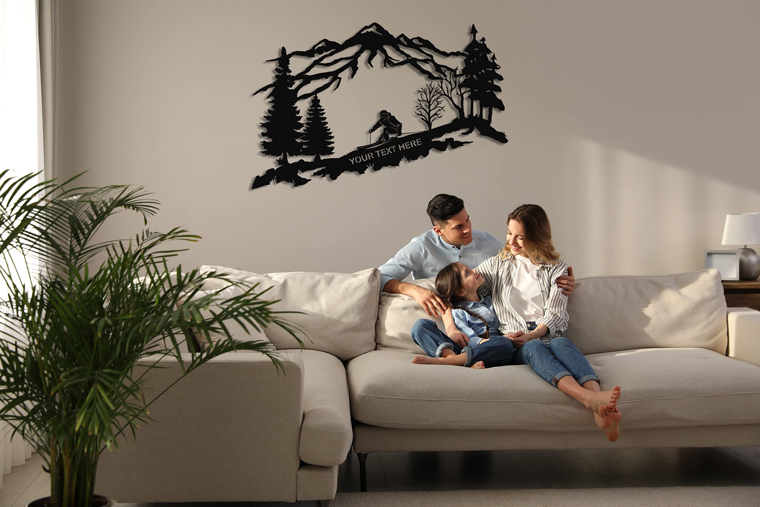 Arte Murale Sciatore Effetto 3D Decorazione Parete Metallo Sciatore - Arte  Murario Montagna E Alberi, Effetto 3D Quadro 3d Acciaio Verniciato Polvere, image size:2560x1707