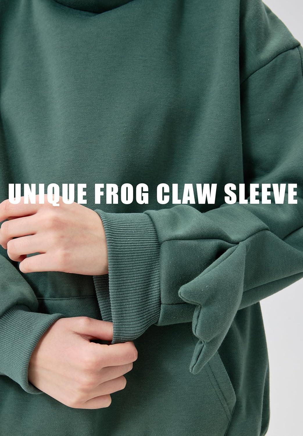 Frog Hoodie with Zip Mouth Cute Unisex Sweatshirt Animal Costume Solid Pullover Oversize Teen