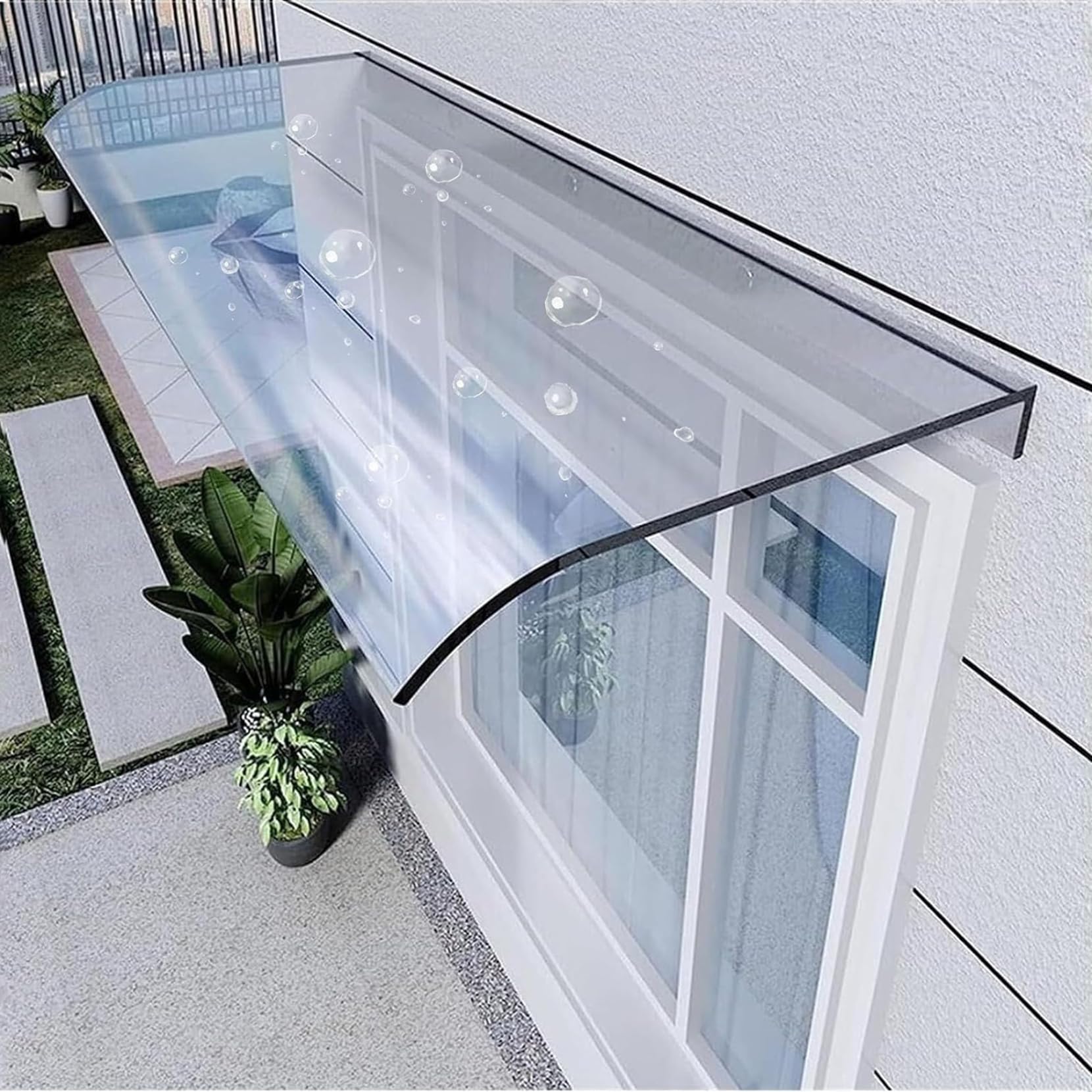 GJMSSMY Transparent Door Canopy, Entryway Awning, UV/Rain/Snow Protection, Outdoor Roof for Door/Window/Porch/Patio - Durable Weatherproof Cover