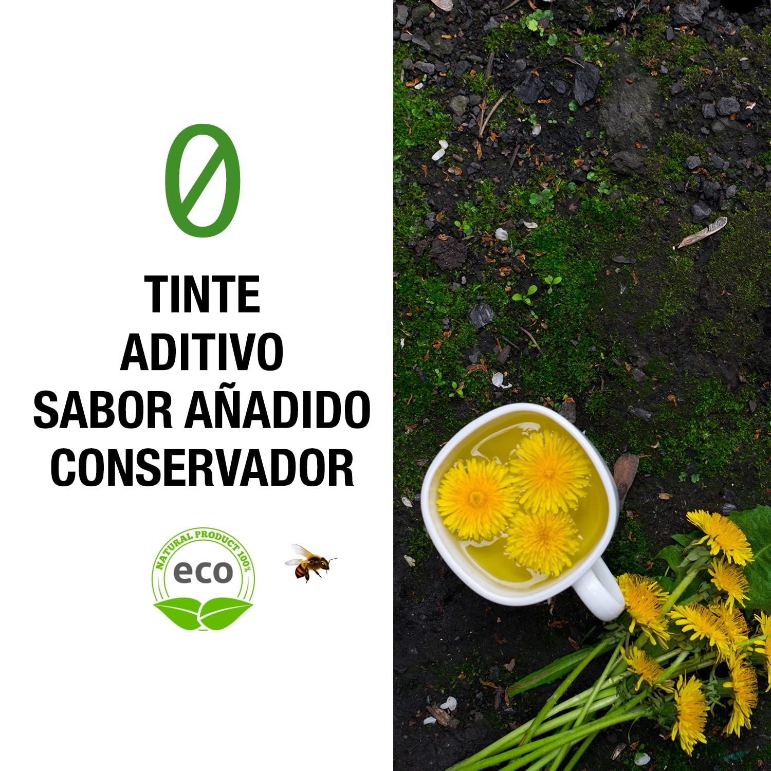 ORIGEENS Bio Diente de Leon Infusion 100g - Hojas de diente de leon secas - ​​Infusion drenante y diurética - Dandelion tea
