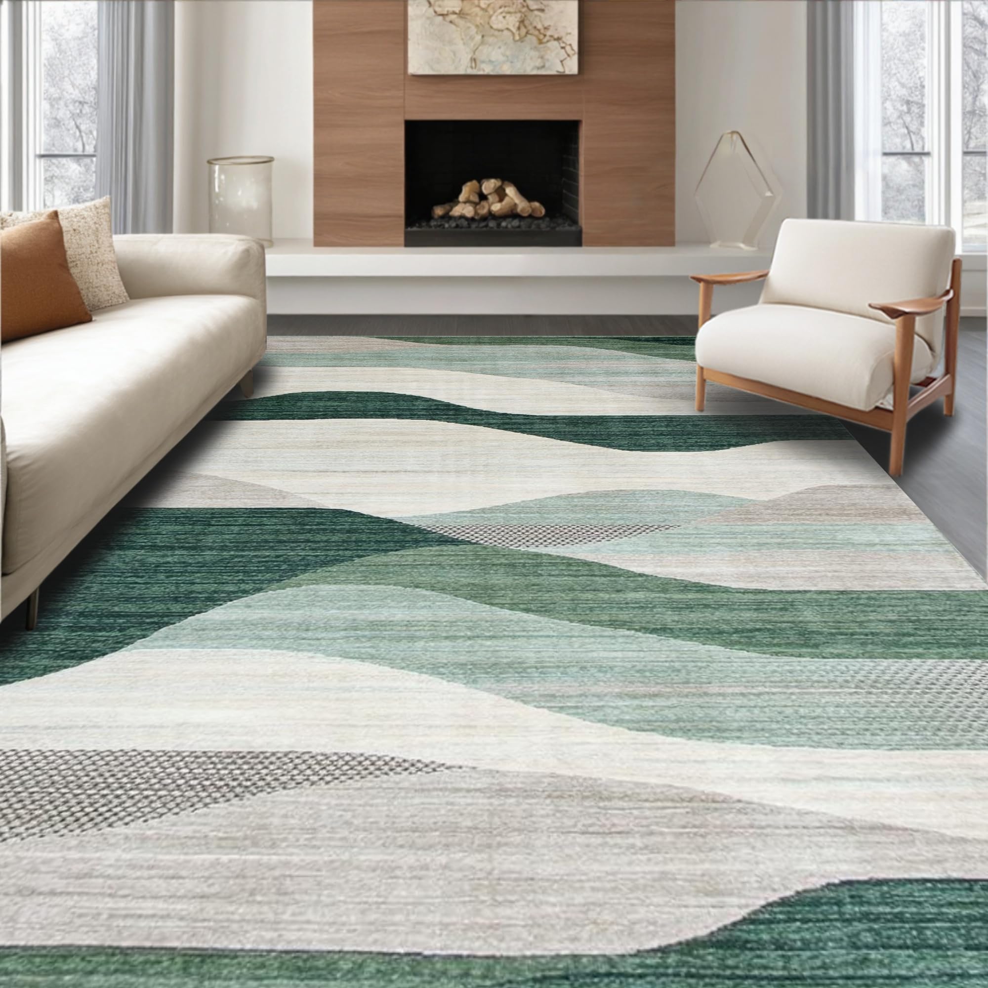 Amazon.com: ODIKA Flatwoven High Traffic Area Rug 8x10, Sage Cream