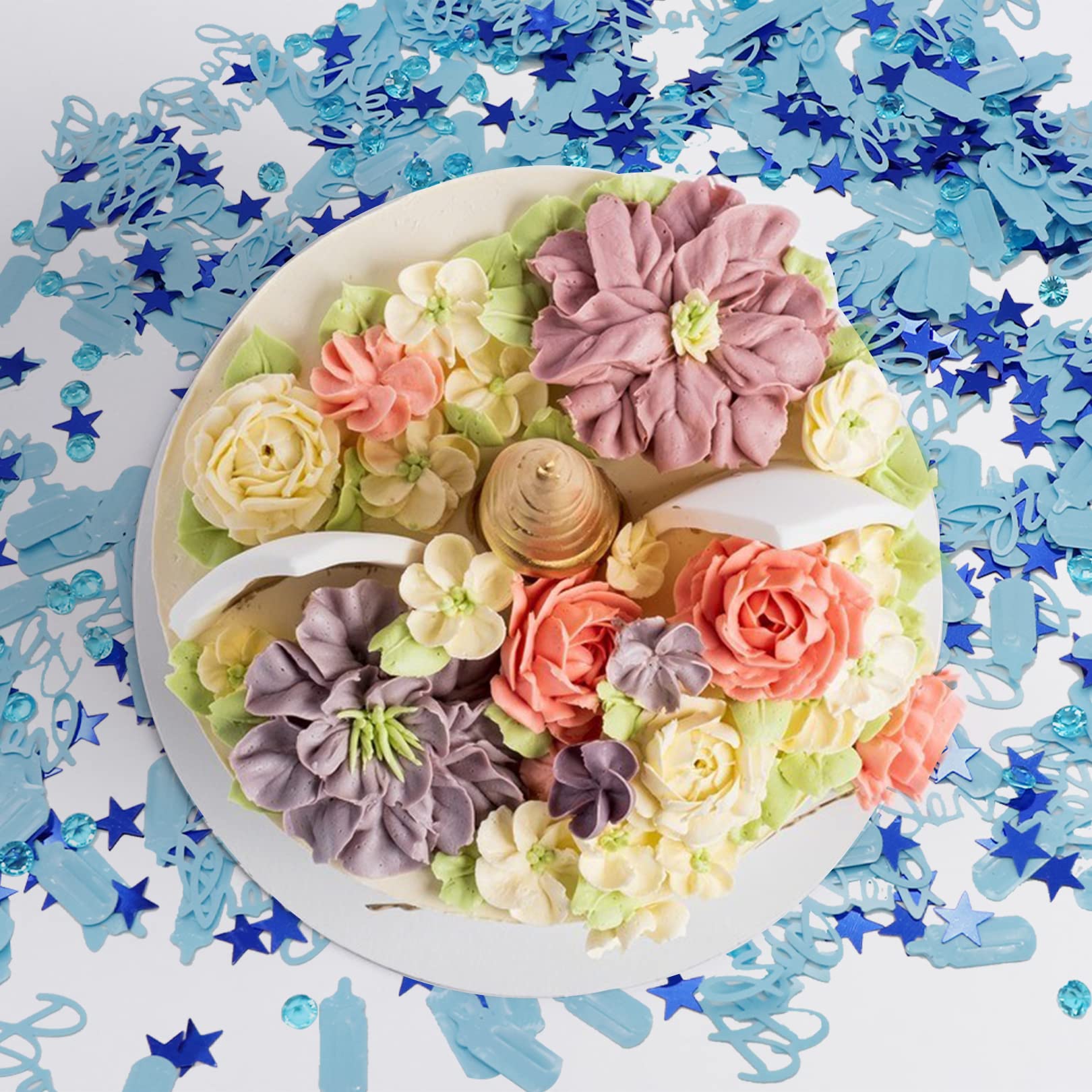 Zomiboo 1100 Stück "It's A Boy" Konfetti – Blaue Tischdekoration Für Babyparty, Mit Bär-Motiv, Aus Kunststoff
