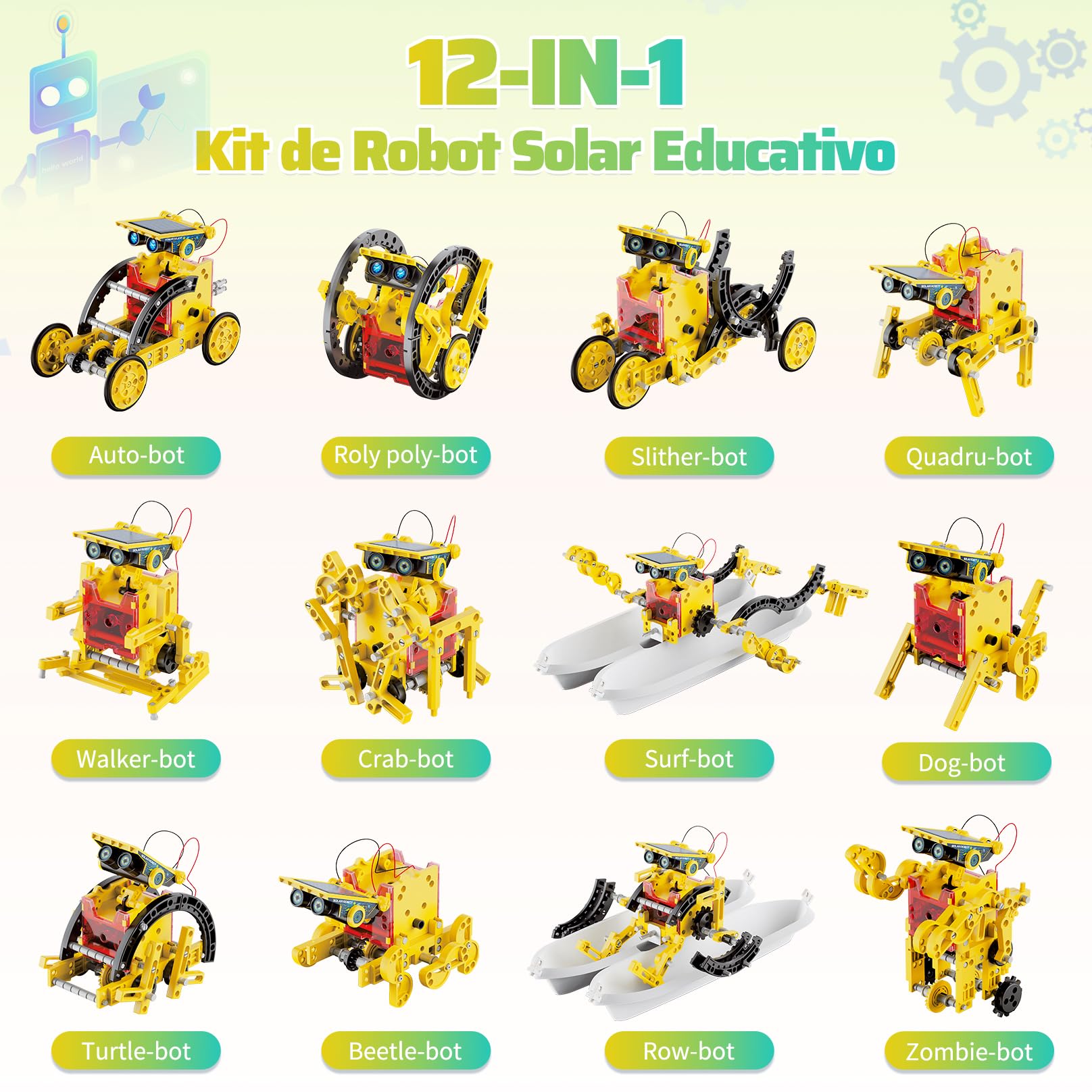Hot Bee Robot solare per bambini, esperimenti per bambini dai 6 ai 10, regalo ragazzo 8 9 10 11 12 anni, giocattolo da 8 a 12 anni per ragazzi
