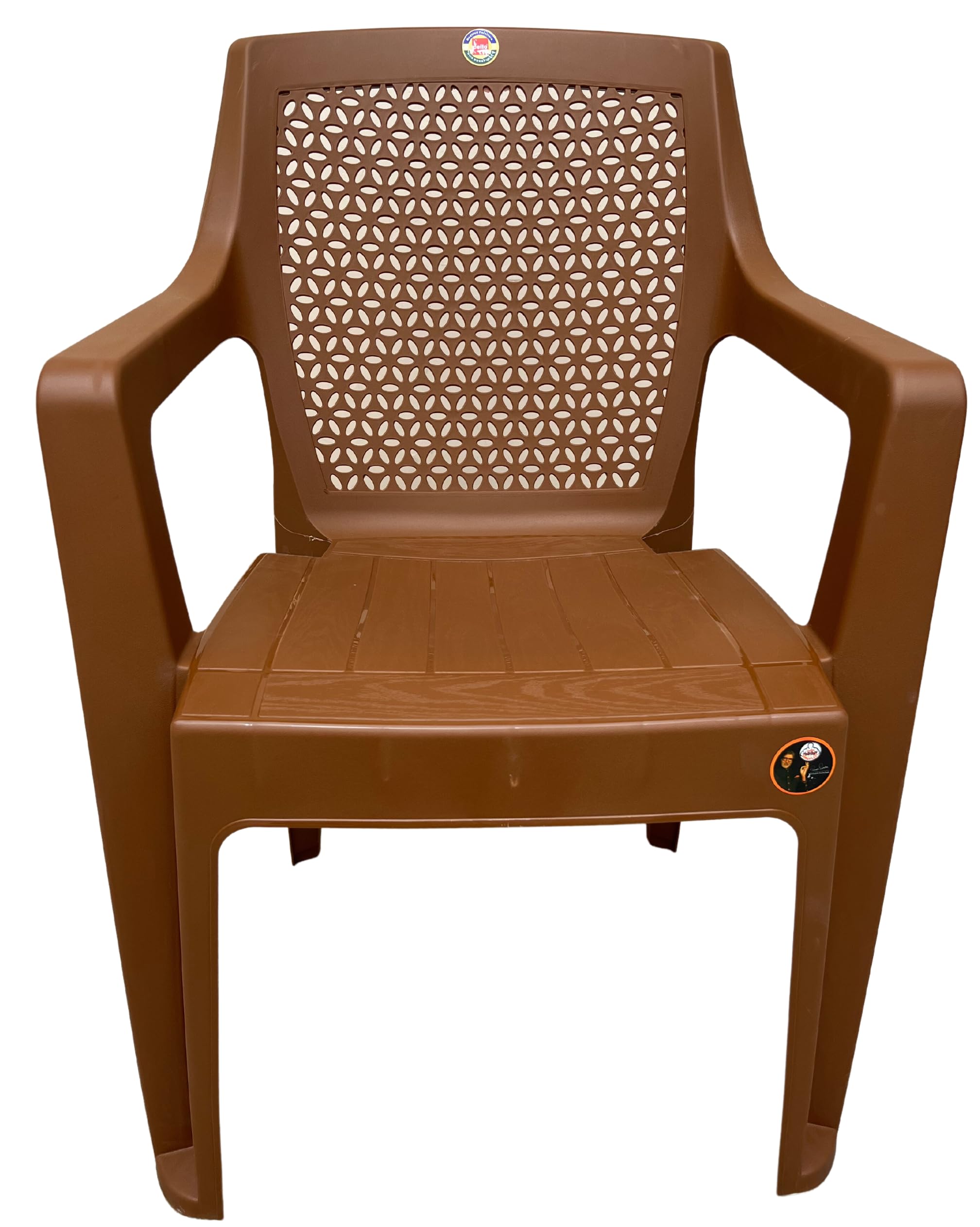 HomiQ Cello Sonet Plastic Chair | Chairs for Home, Living Room, Garden, Indoor and Outdoor Use |(Colour: Sandalwood; Set of 2 Chairs) 1