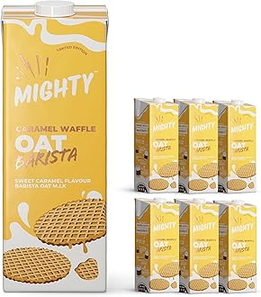 MIGHTY Limited Edition Caramel Waffle Oat Barista Milk, Sweet Caramel Flavour
