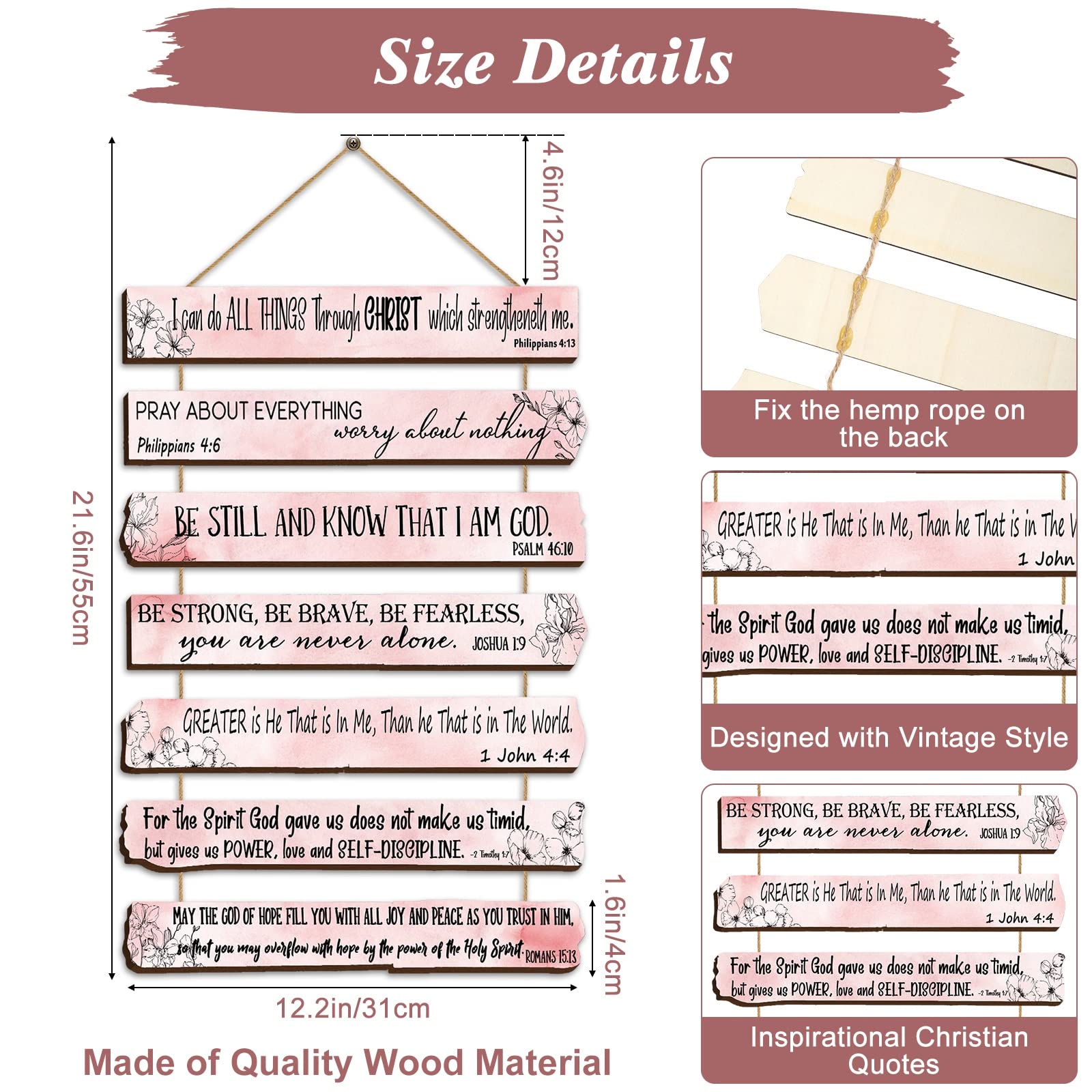 Christian Wall Art Wooden Bible Verses Wall Decor Scripture Wall Art