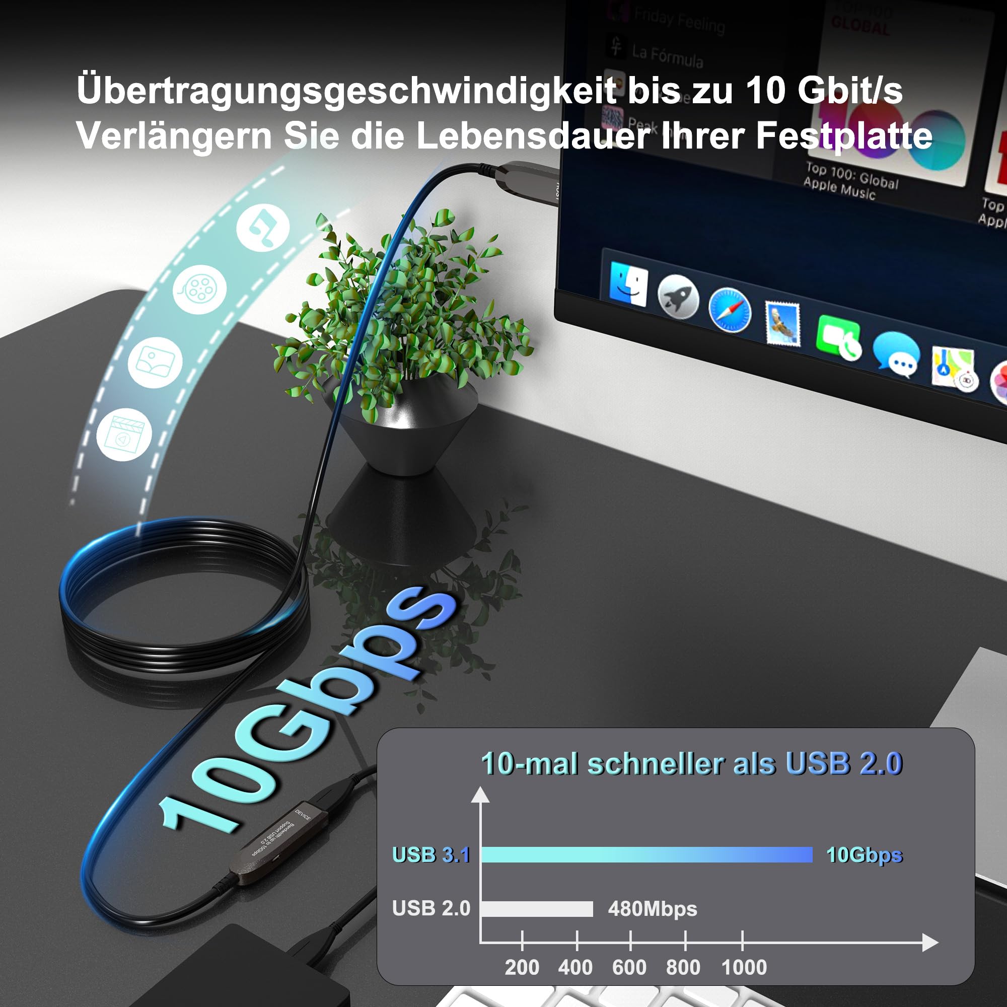 Kabel HDMI z włókna szklanego