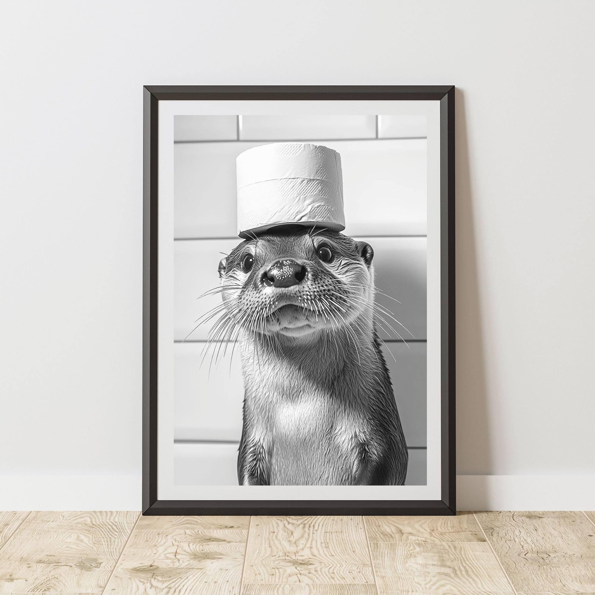 60 Second Makeover Limited Otter Toilet Roll Quirky Animal Print Bathroom Accessories Wall Art Posters Pictures For Bathroom Walls Home Accessories Home Decoration Funny Humorous No Frame - A3