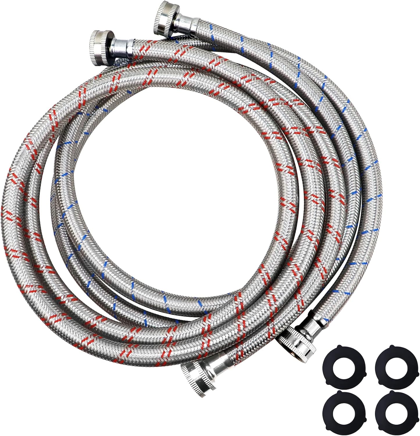 Washing Machine Hoses 10FT 2 Pack, Stainless Steel Hot and